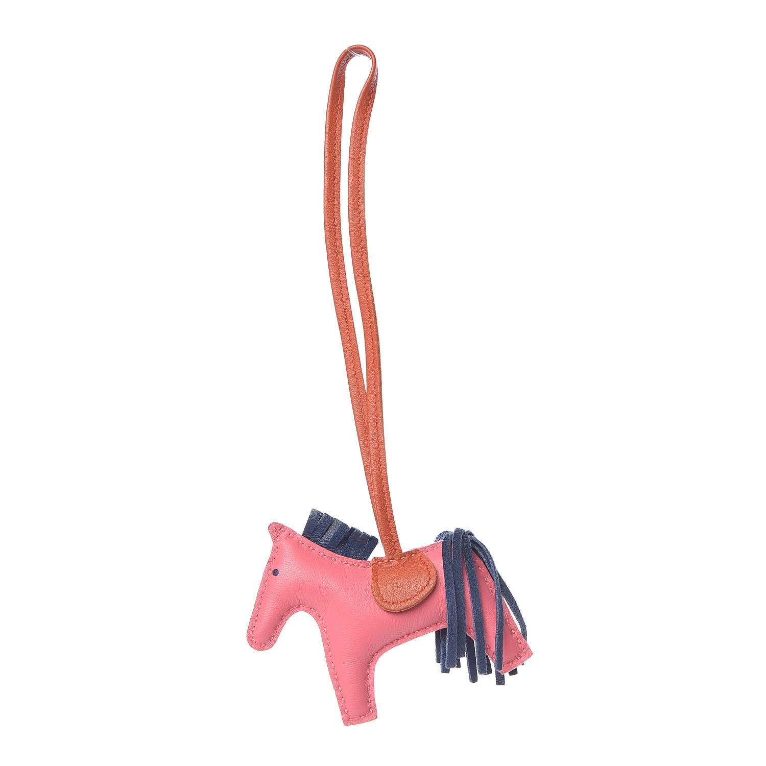 Hermes Milo Lambskin Grigri Rodeo Bag Charm PM Rose Azalee Cornaline Bleu De Malte 1 of 4