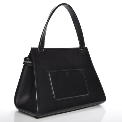 Celine Textured Calfskin Small Bi-Color Edge Shoulder Bag Black Cream 3 of 7
