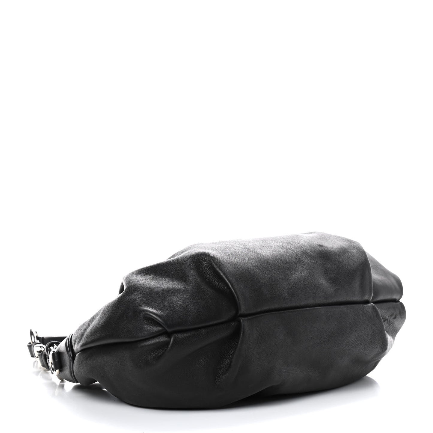 Soft Calfskin Pleated Hobo Black