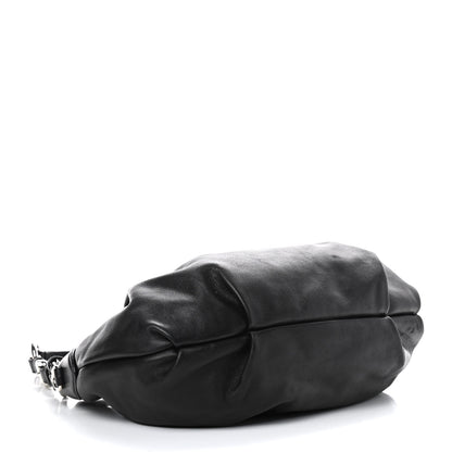 Prada Soft Calfskin Pleated Hobo Black 4 of 9