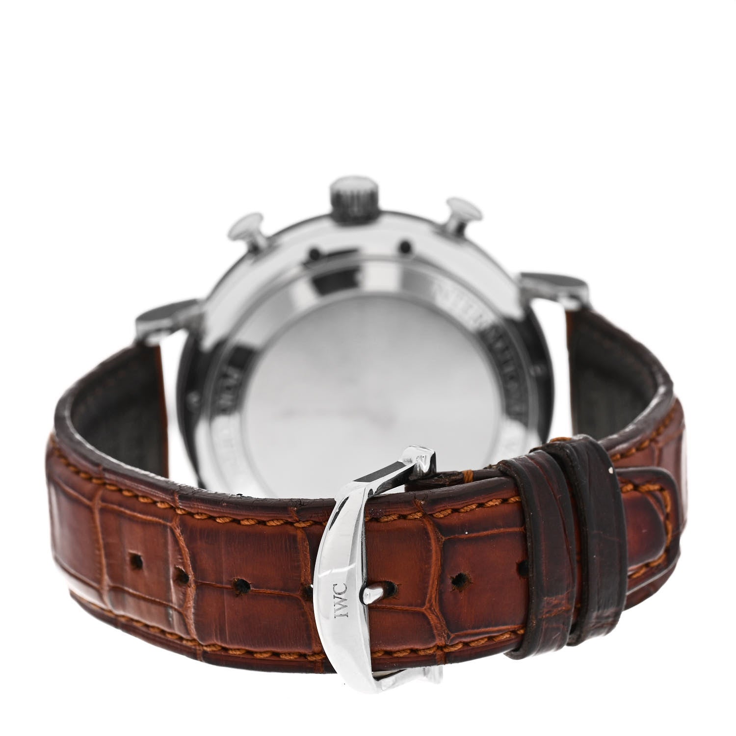 IWC Stainless Steel Alligator 42mm Portofino Chronograph Automatic Watch IW391027 3 of 4