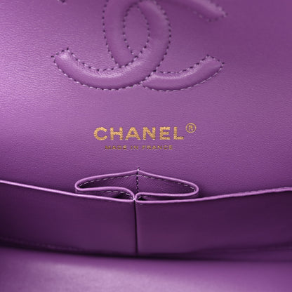 Chanel Lambskin Quilted Small Double Flap Purple 5 of 9