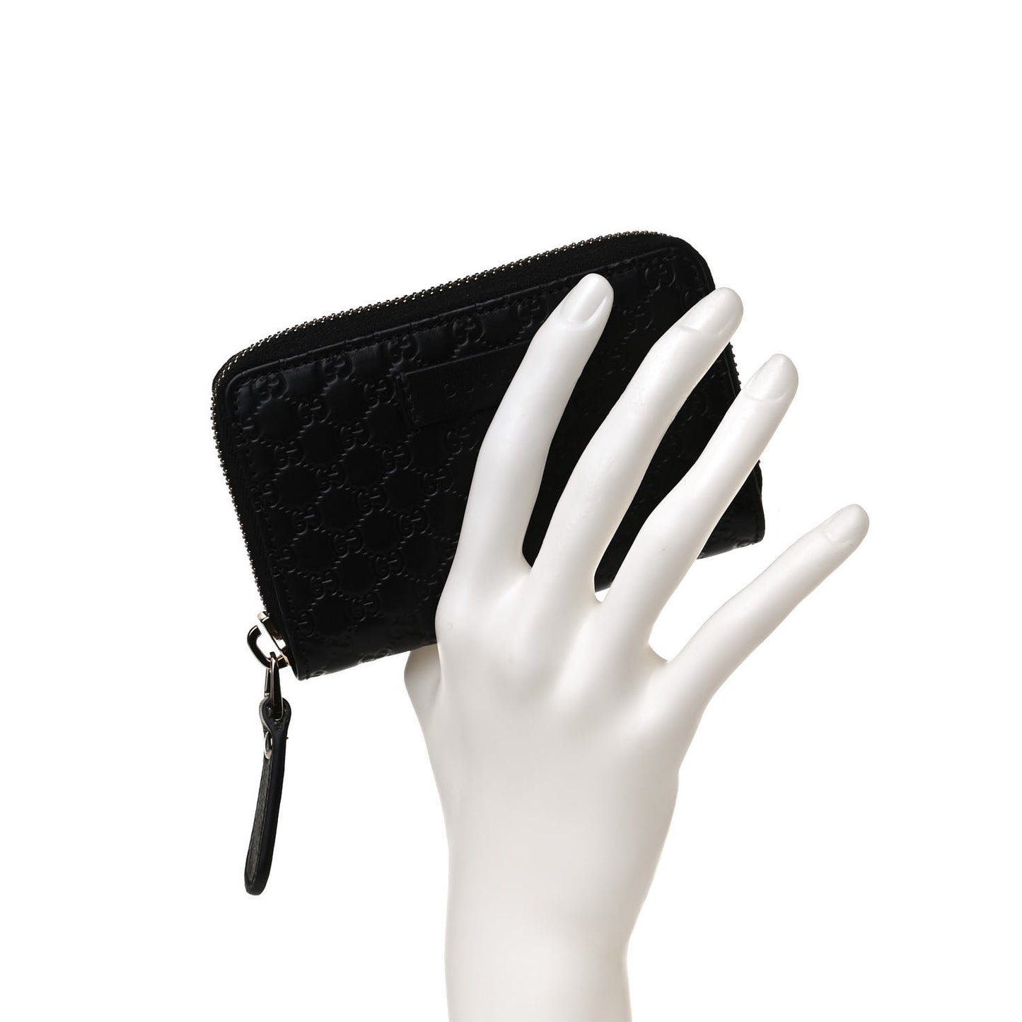 Microguccissima Zip Around Card Case Black