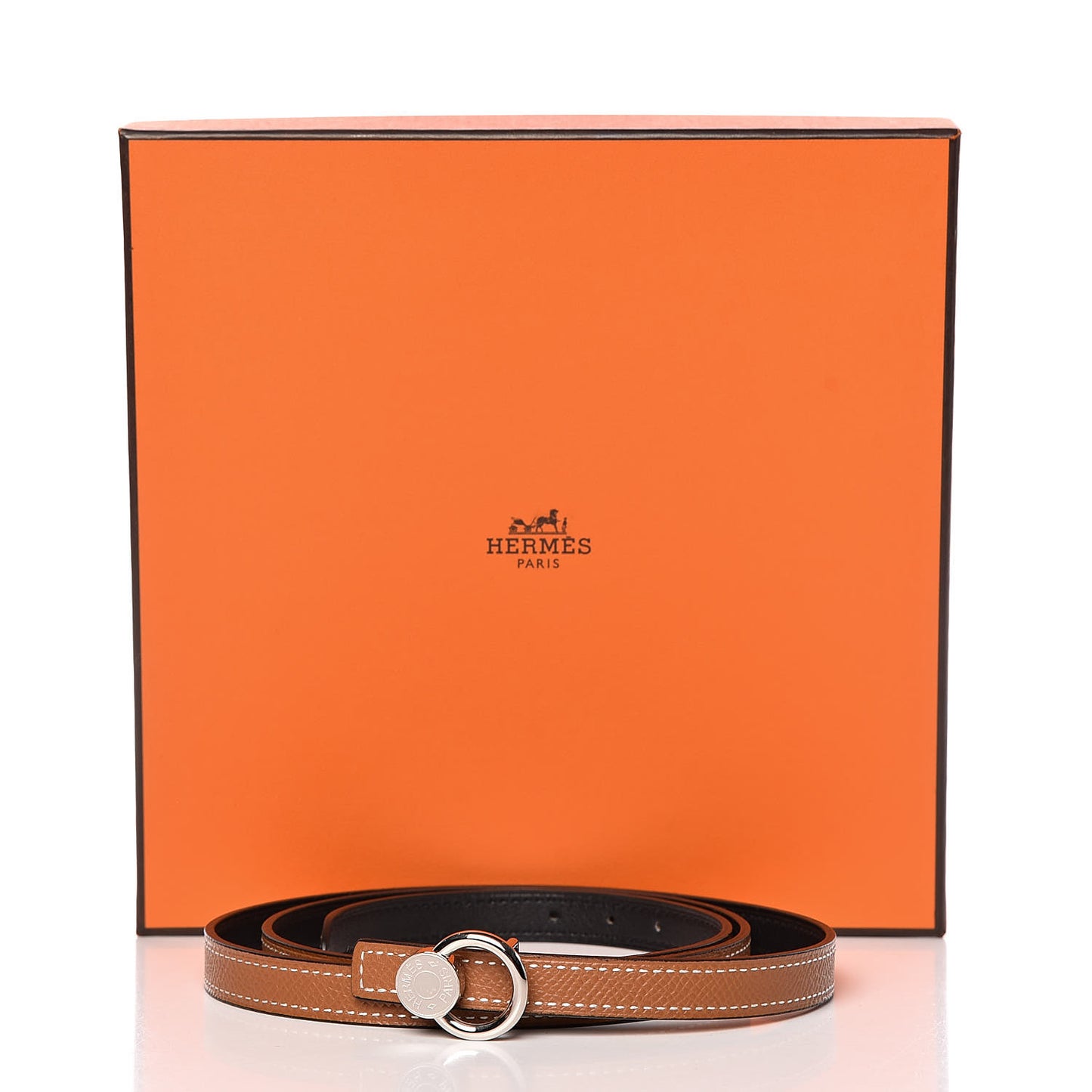Swift Epsom 13mm Mini Laquee Reversible Belt 90 Black Gold