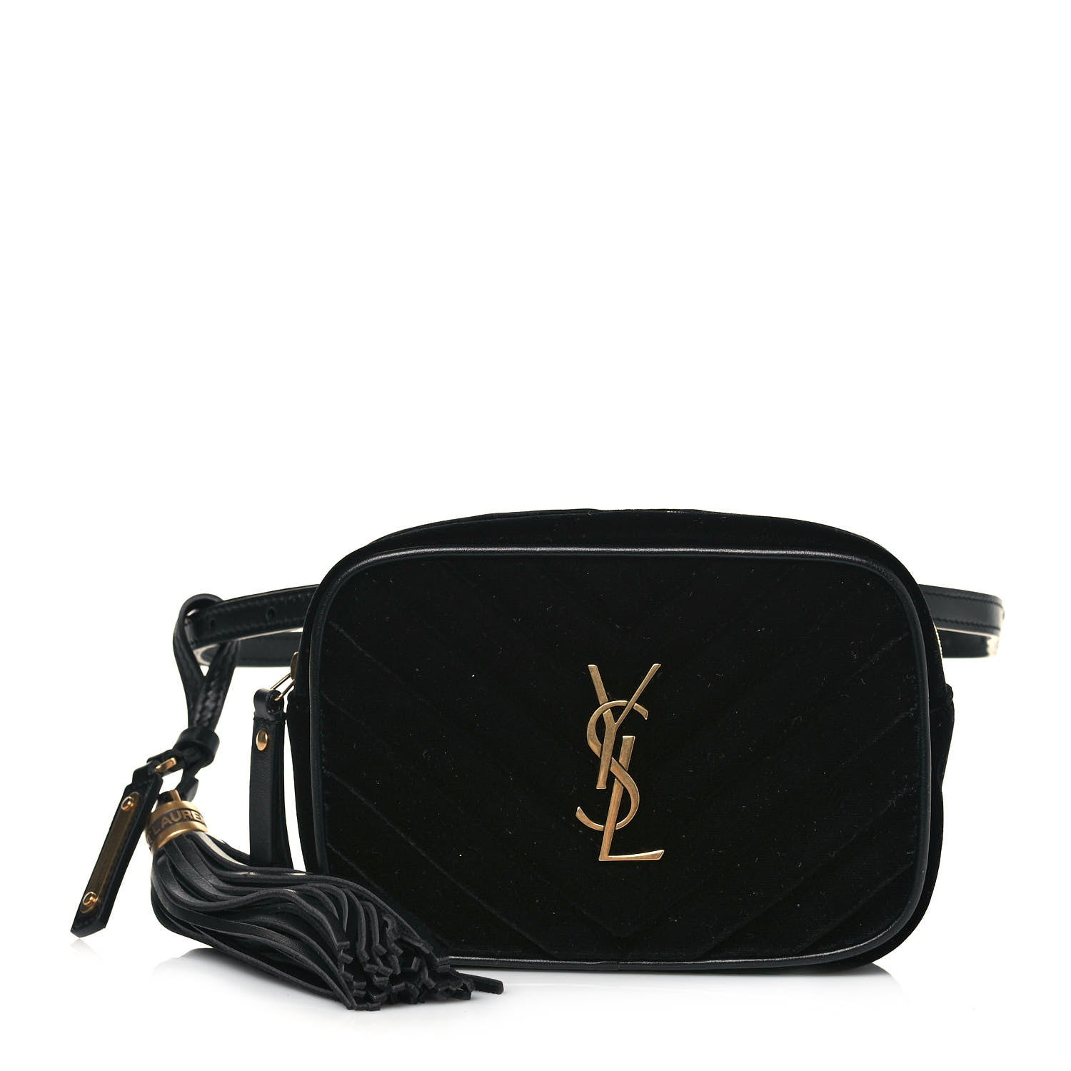 Saint Laurent Velour Matelasse Monogram Lou Belt Bag Black 1 of 11