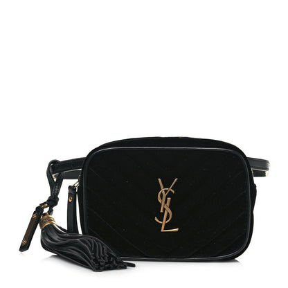 Saint Laurent Velour Matelasse Monogram Lou Belt Bag Black 1 of 11
