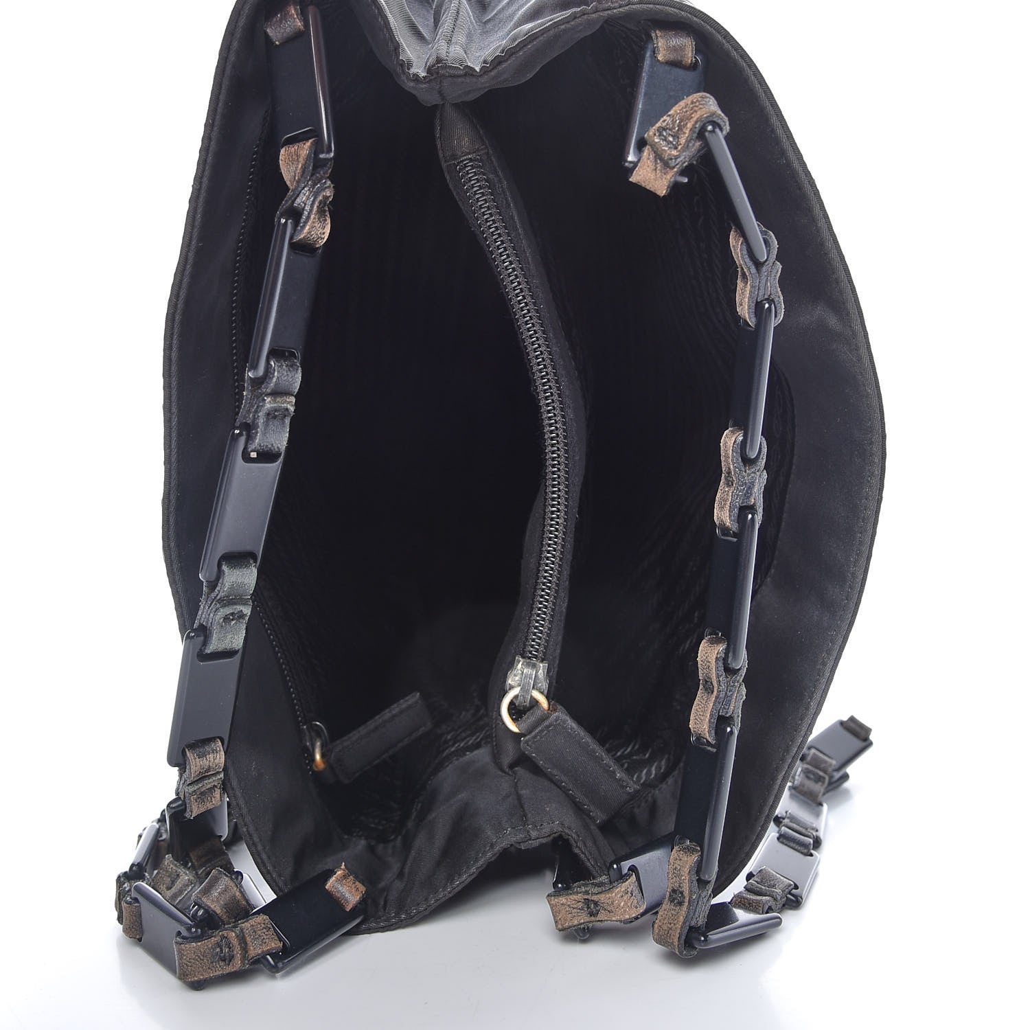 Prada Tessuto Nylon Chain Shoulder Bag Black 5 of 9