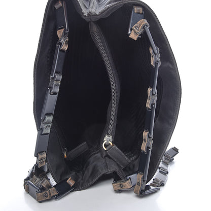 Prada Tessuto Nylon Chain Shoulder Bag Black 5 of 9
