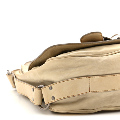 Christian Dior Calfskin Medium Gaucho Double Saddle Bag Ivory 9 of 13