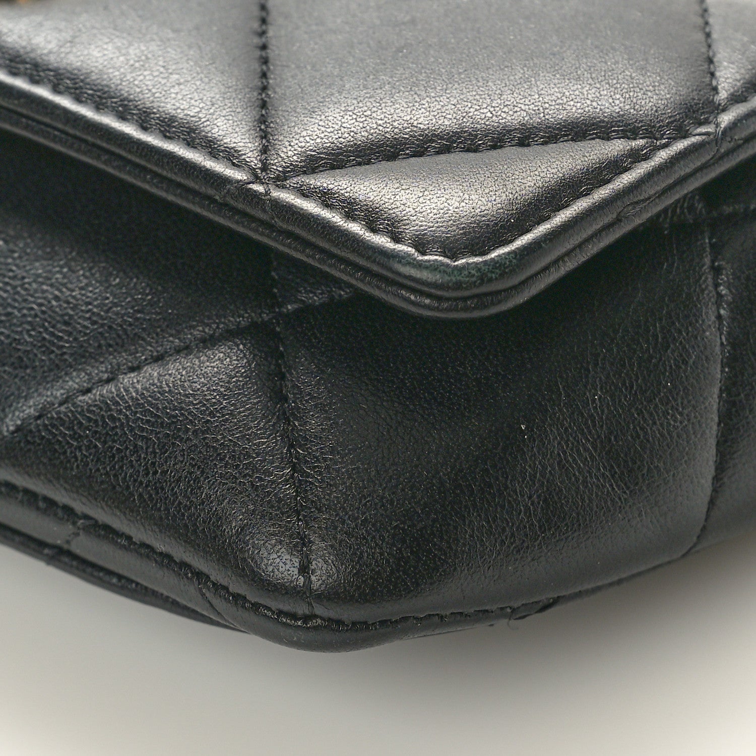 Chanel Goatskin Quilted Chanel 19 Glasses Case With Chain Black 10 of 10