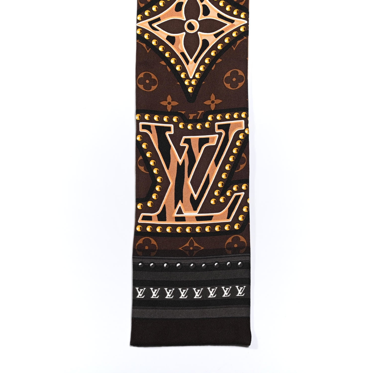 Louis Vuitton Silk Monogram LV World Bandeau Brown 3 of 3