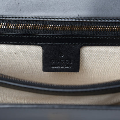 Gucci Calfskin Web Heart Medium GG Marmont Chain Handle Bag Black 6 of 16