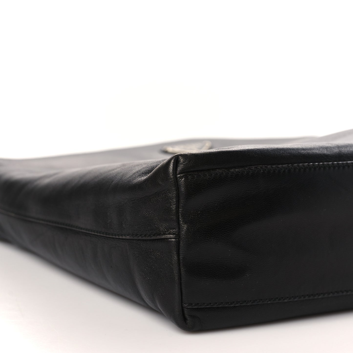 Lambskin Triangle Shoulder Bag Black