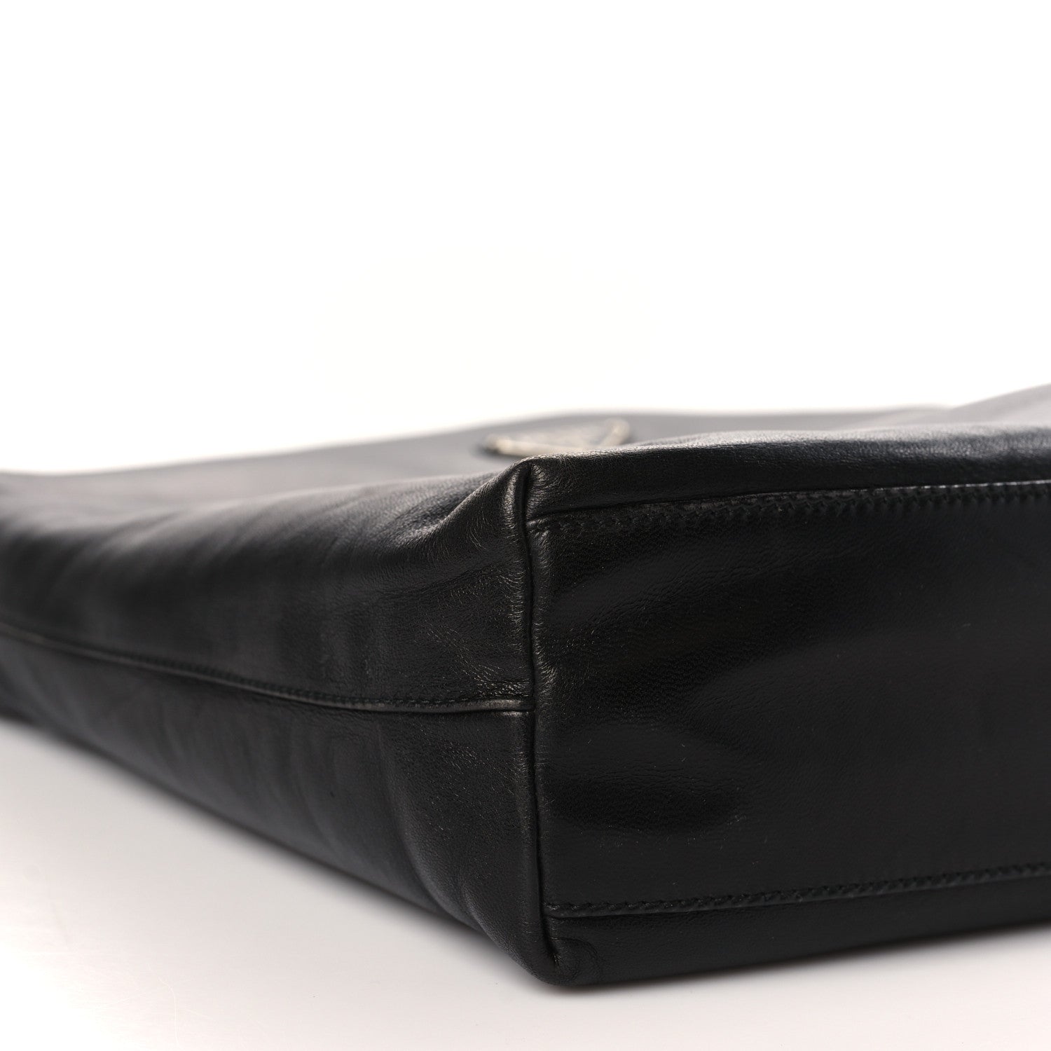 Prada Lambskin Triangle Shoulder Bag Black 6 of 7