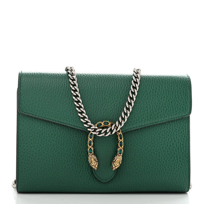 Gucci Calfskin Mini Dionysus Chain Wallet Emerald 1 of 11