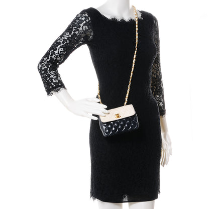Chanel Lambskin Quilted Bi-Color Extra Mini Flap Navy White 2 of 8