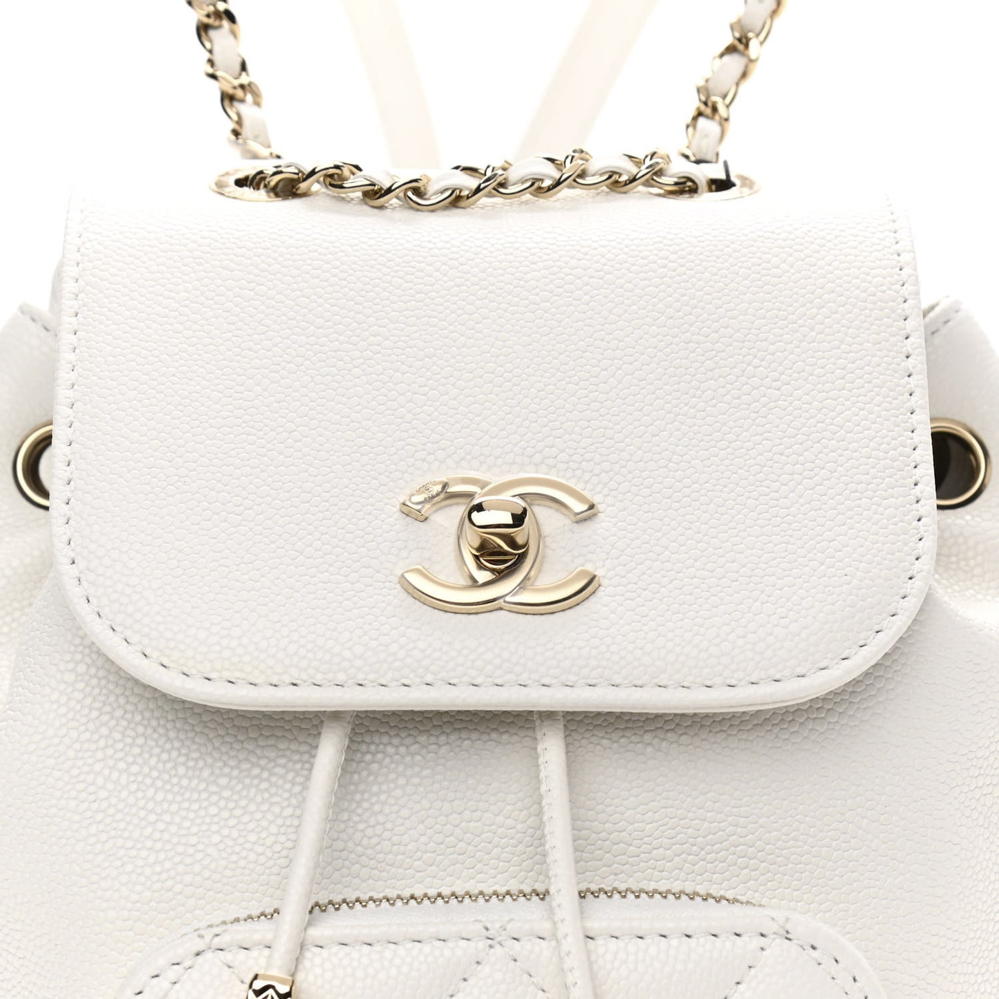 Caviar Quilted Mini Business Affinity Backpack White