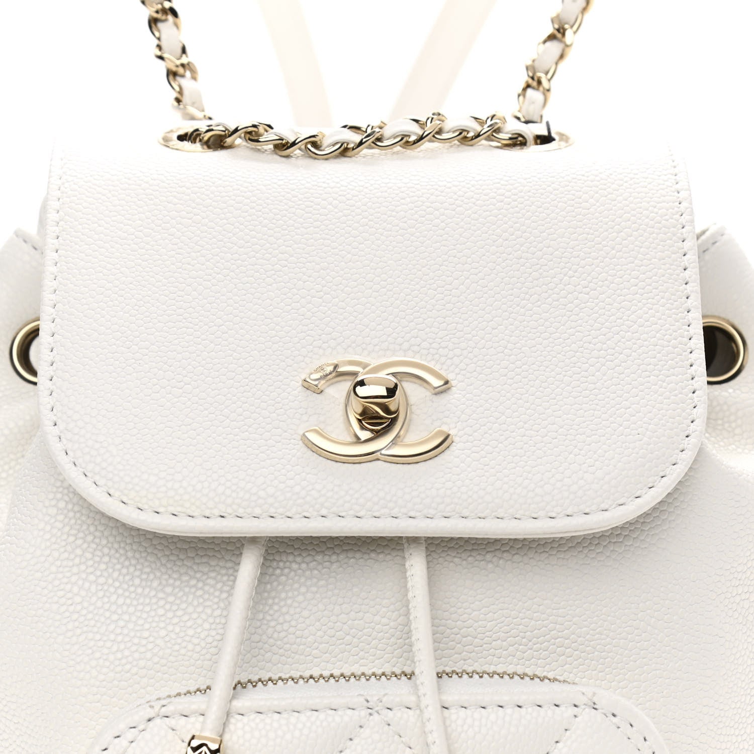 Chanel Caviar Quilted Mini Business Affinity Backpack White 7 of 10