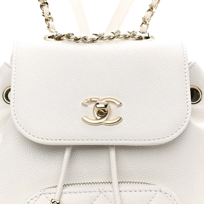Chanel Caviar Quilted Mini Business Affinity Backpack White 7 of 10