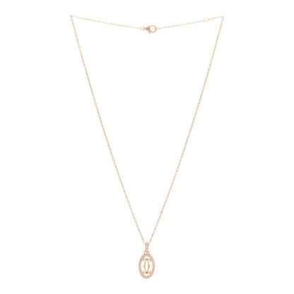 Cartier 18K Pink Gold Diamond Logo Paved Pendant Necklace 3 of 6