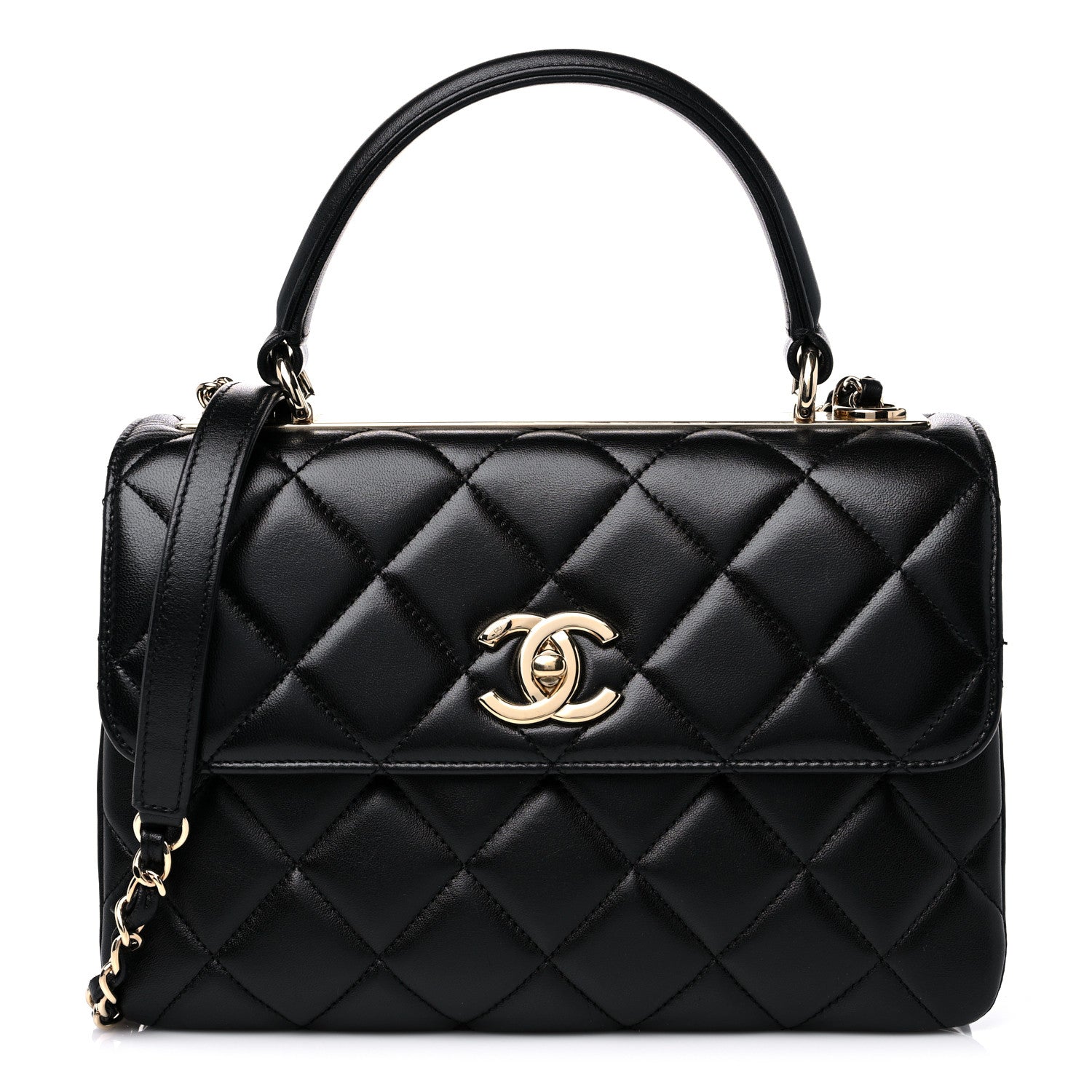 Chanel Lambskin Quilted Small Trendy CC Dual Handle Flap Bag Black 1 of 10