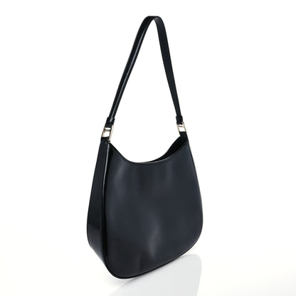 Prada Spazzolato Cleo Shoulder Bag Black 3 of 8