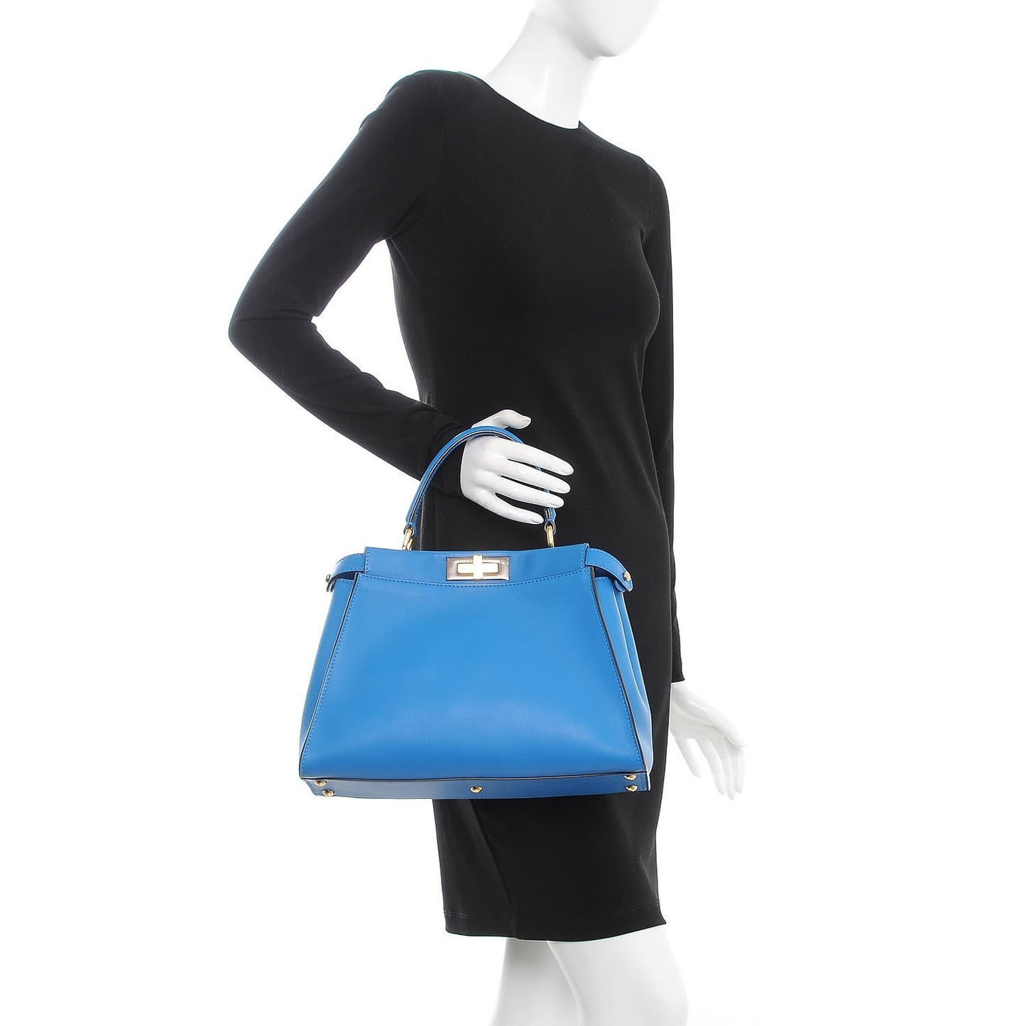 Vitello Seta Medium Peekaboo Iconic Satchel Blue Royal