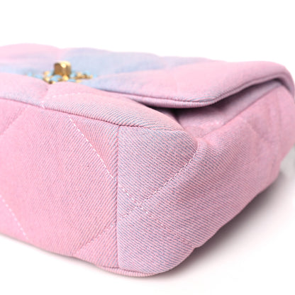 Chanel Denim Quilted Medium Chanel 19 Flap Blue Pink 10 of 10