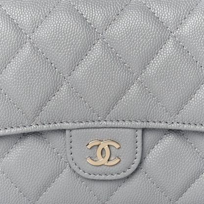 Chanel Caviar Quilted Large Flap Wallet Grey 8 of 9