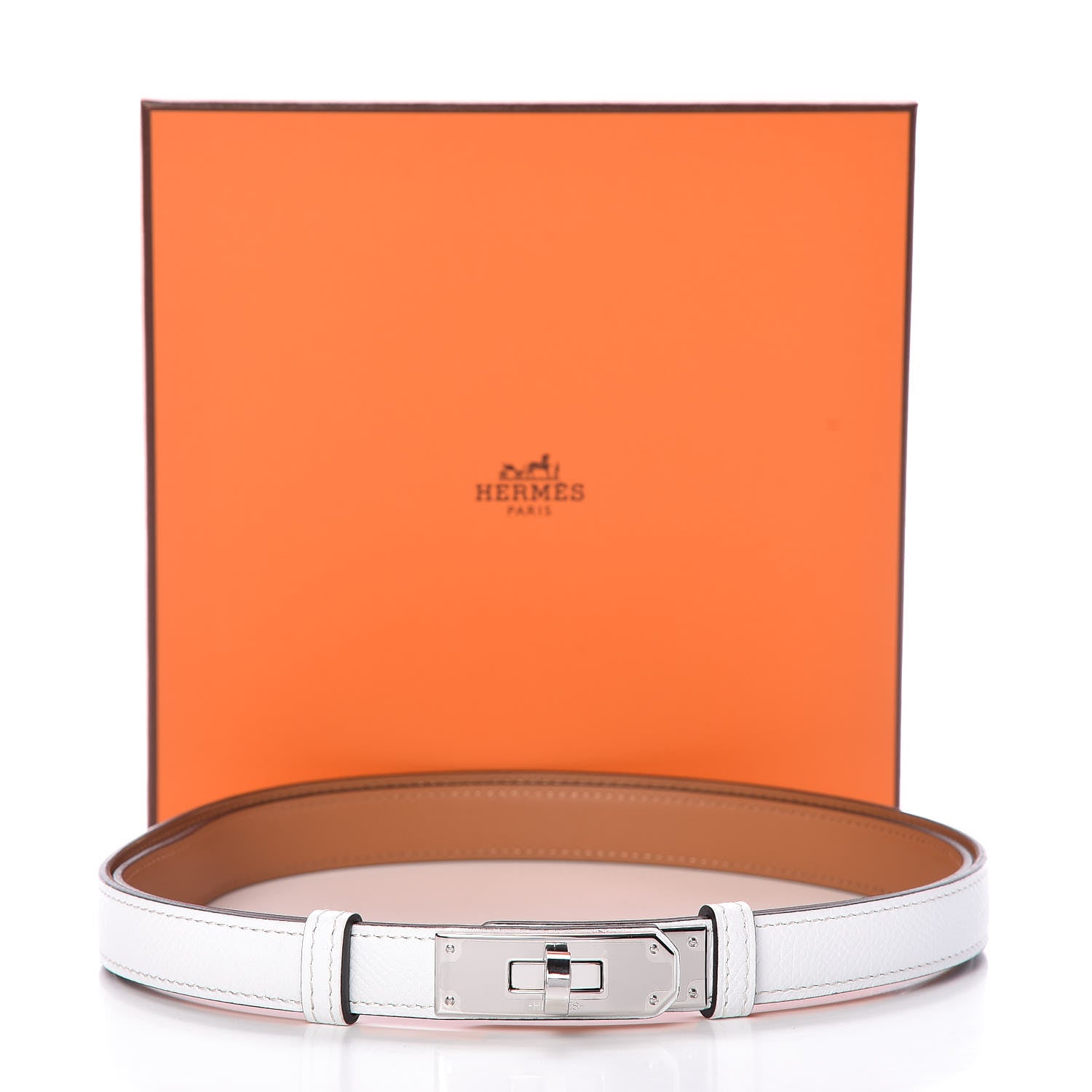 Hermes Epsom Kelly Belt White 7 of 7