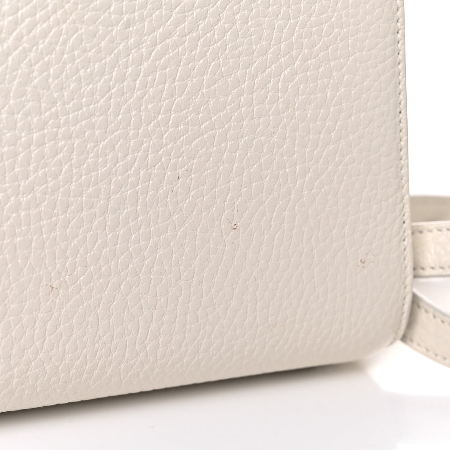 Grained Calfskin Nano Sac de Jour Dove White
