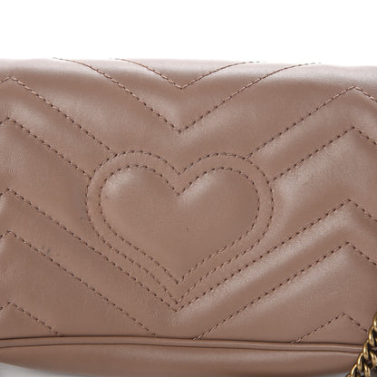 Gucci Calfskin Matelasse Super Mini GG Marmont Shoulder Bag Porcelain Rose 9 of 12