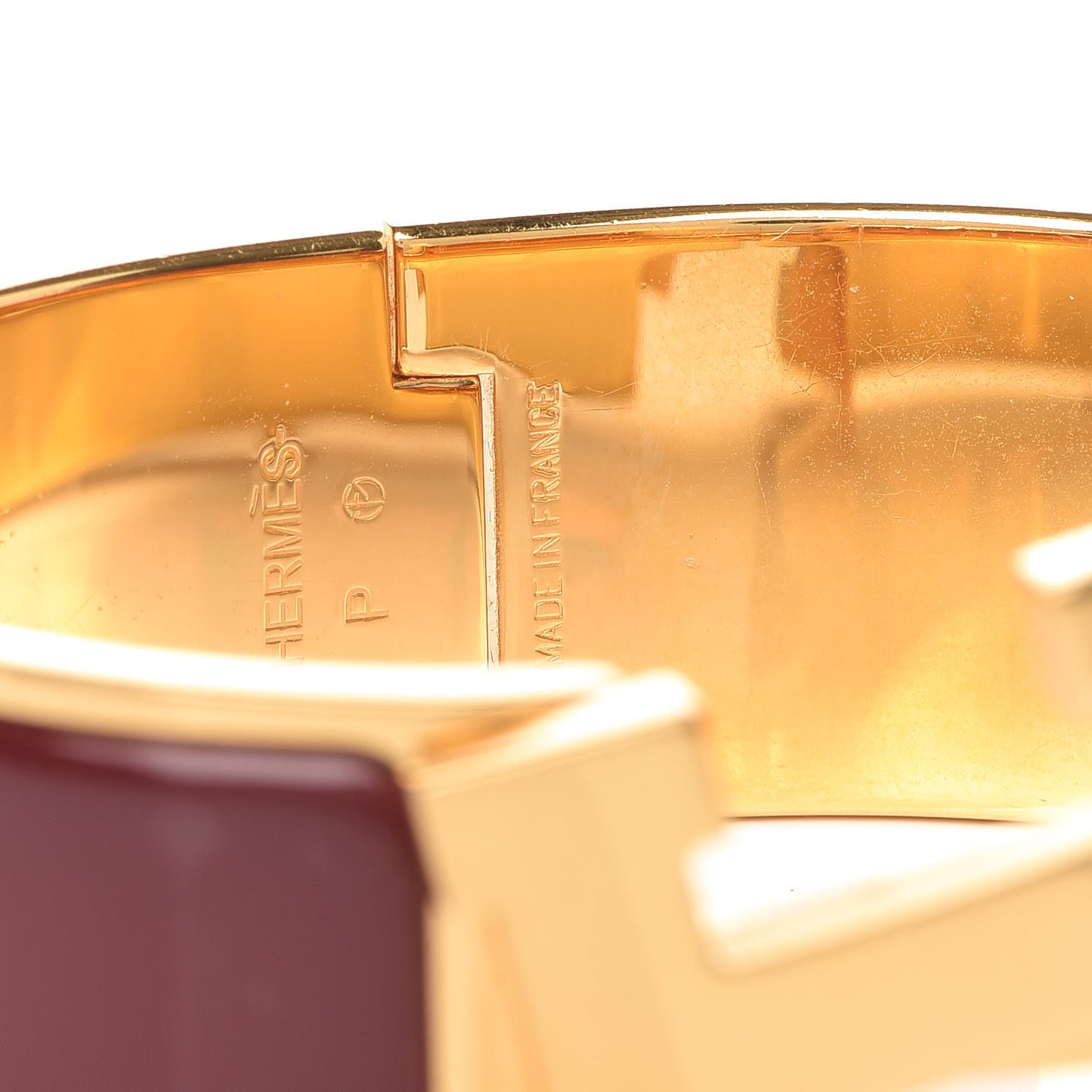 Enamel Wide Clic Clac H Bracelet PM Bourgogne