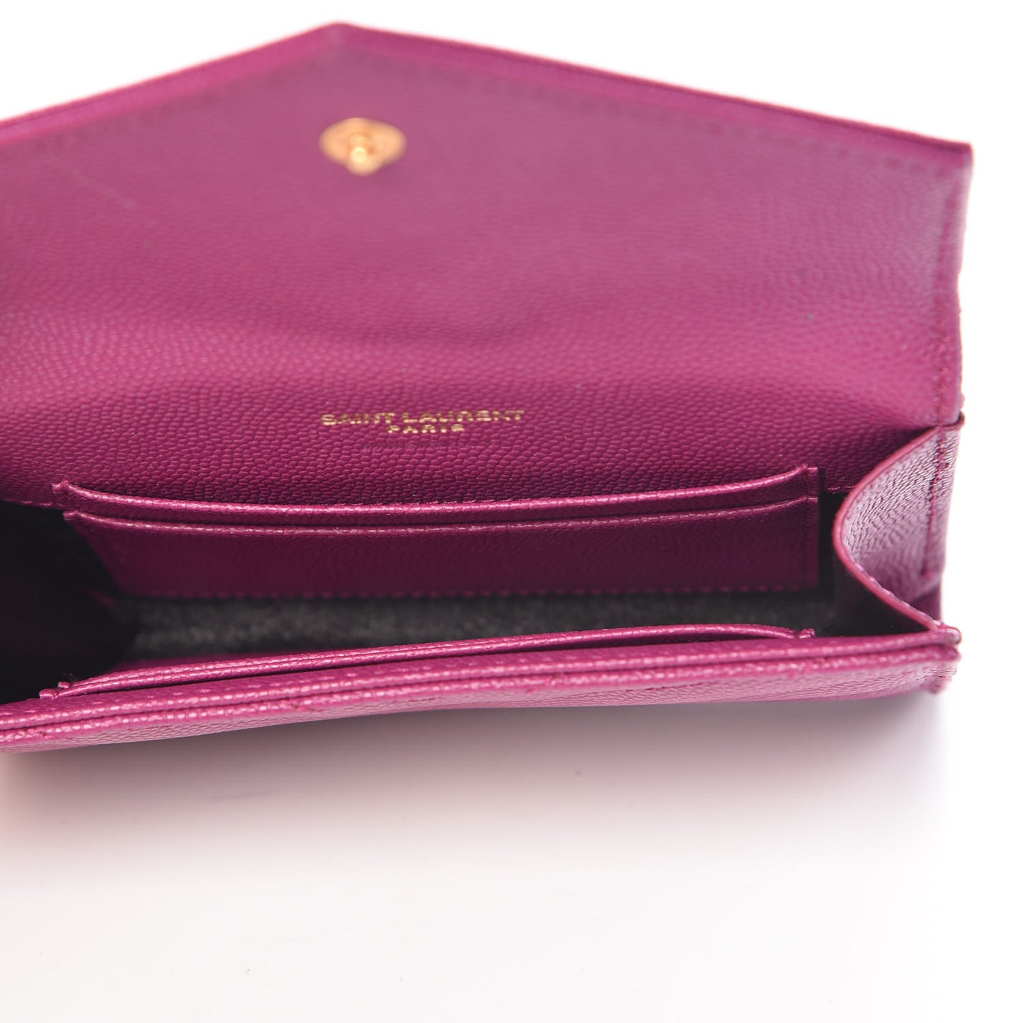 Grain De Poudre Matelasse Chevron Small Monogram Envelope Wallet Dark Grape