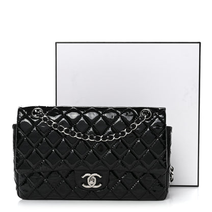 Chanel Patent Quilted Medium Double Flap Black 13 of 13