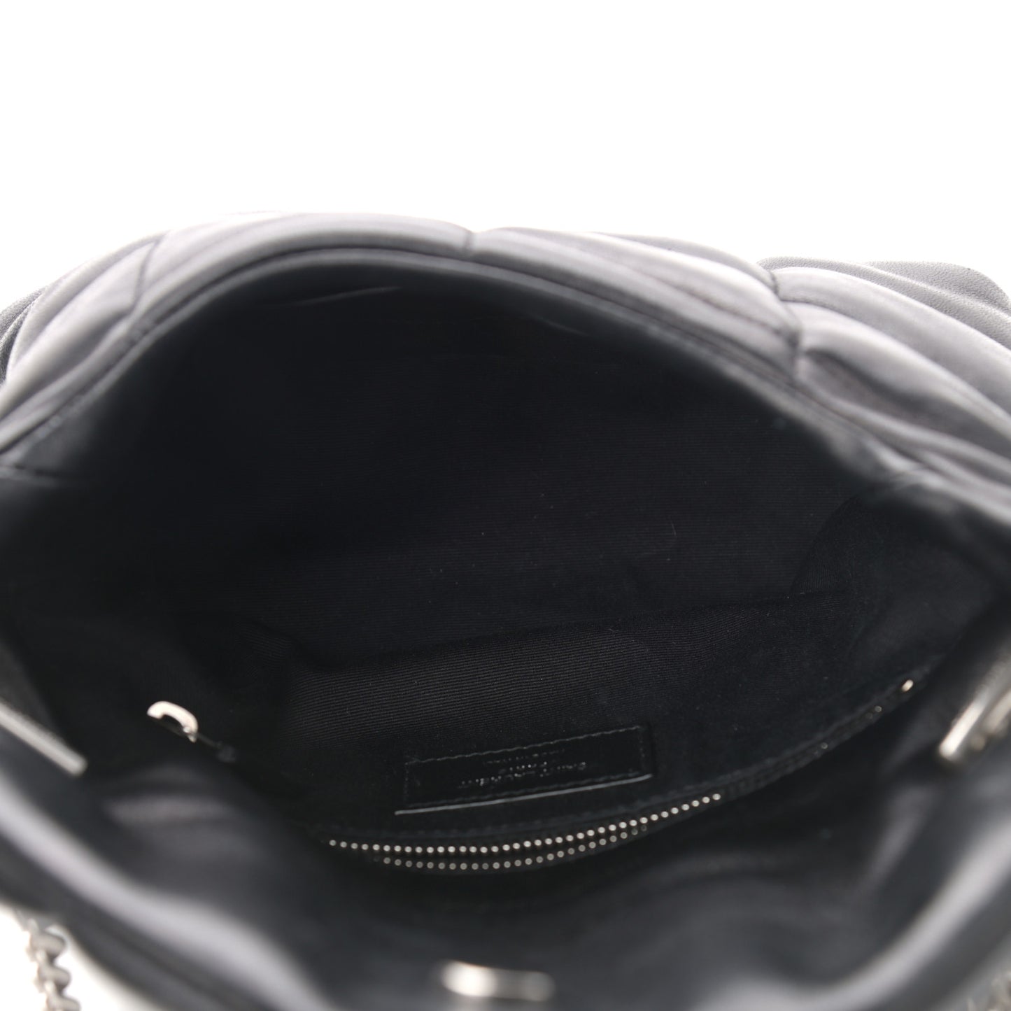 Lambskin Quilted Toy Loulou Puffer Monogram Chain Satchel Black