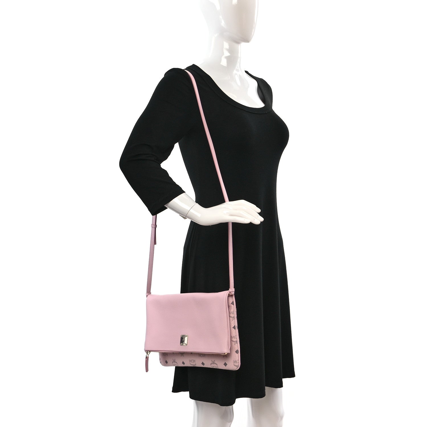 MCM Visetos Corina Crossbody Bag Powder Pink 2 of 8