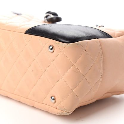 Chanel Calfskin Quilted Large Cambon Bowler Beige Black 9 of 12