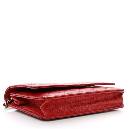 Chanel Caviar Quilted Wallet on Chain WOC Red 4 of 14