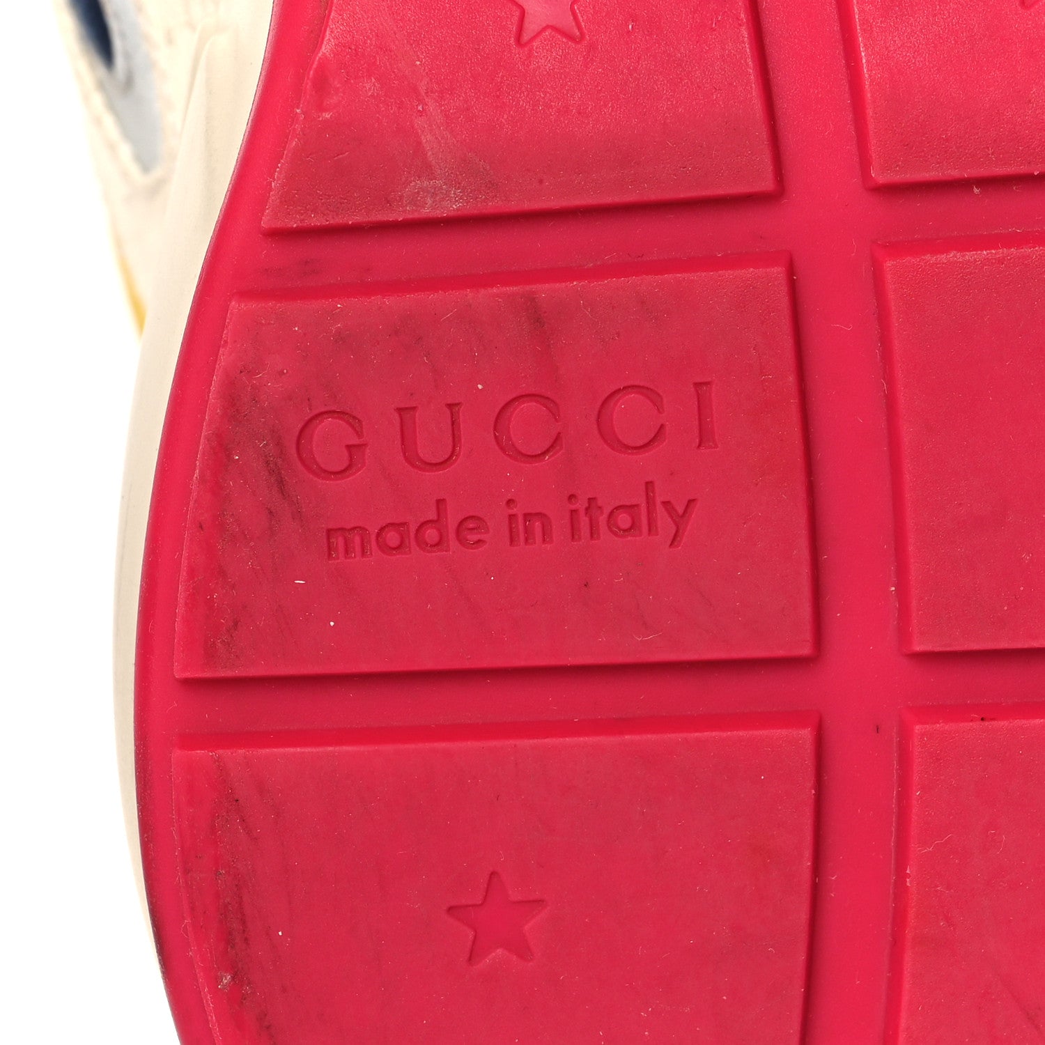 Gucci GG Supreme Monogram Mix Monogram Mens Rhyton Sneakers 9 London Blue Beige Sun Yellow 7 of 10
