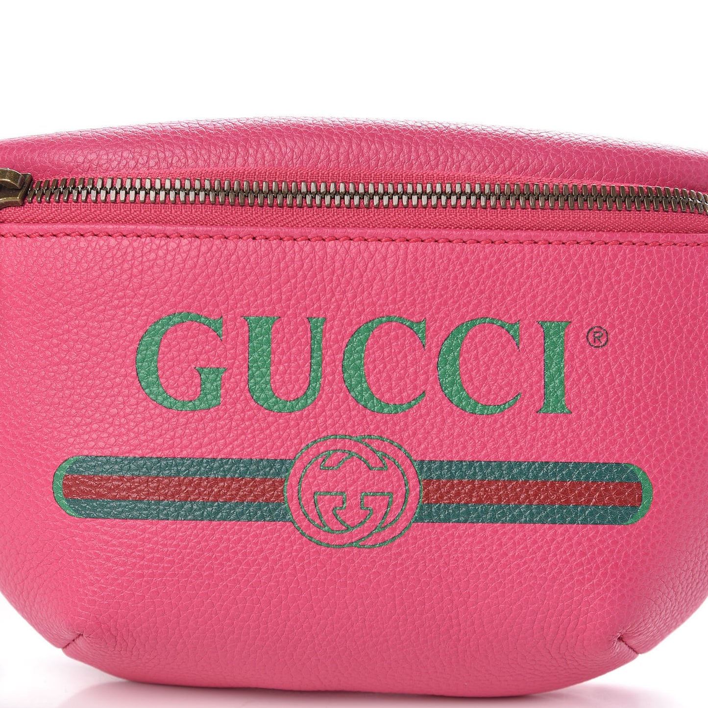 Grained Calfskin Small Logo Belt Bag Box Pink Green