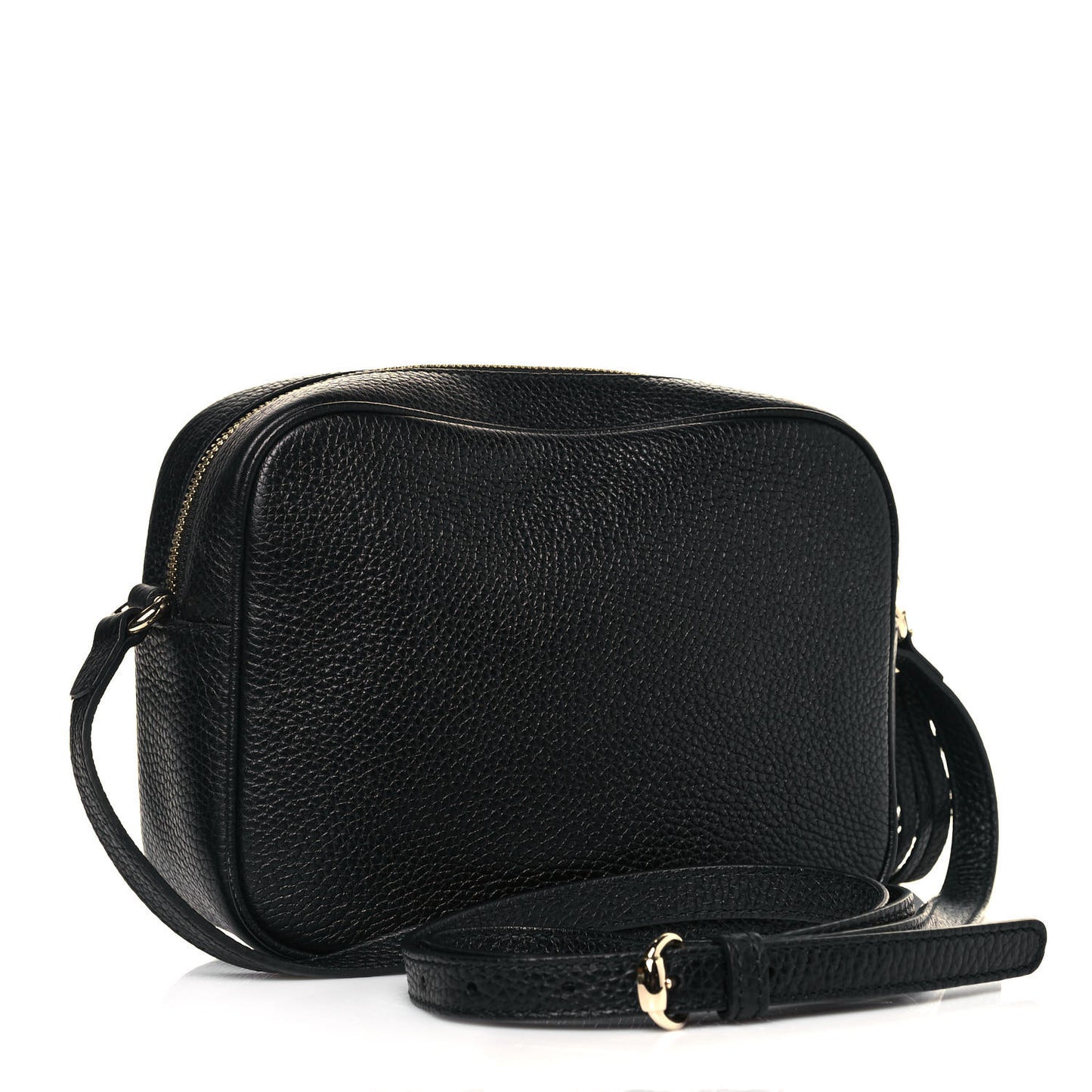 Pebbled Calfskin Small Soho Disco Bag Black