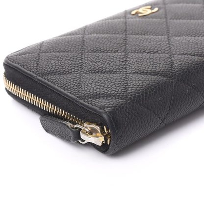 Chanel Caviar Quilted Large Gusset Zip Around Wallet Black 5 of 12
