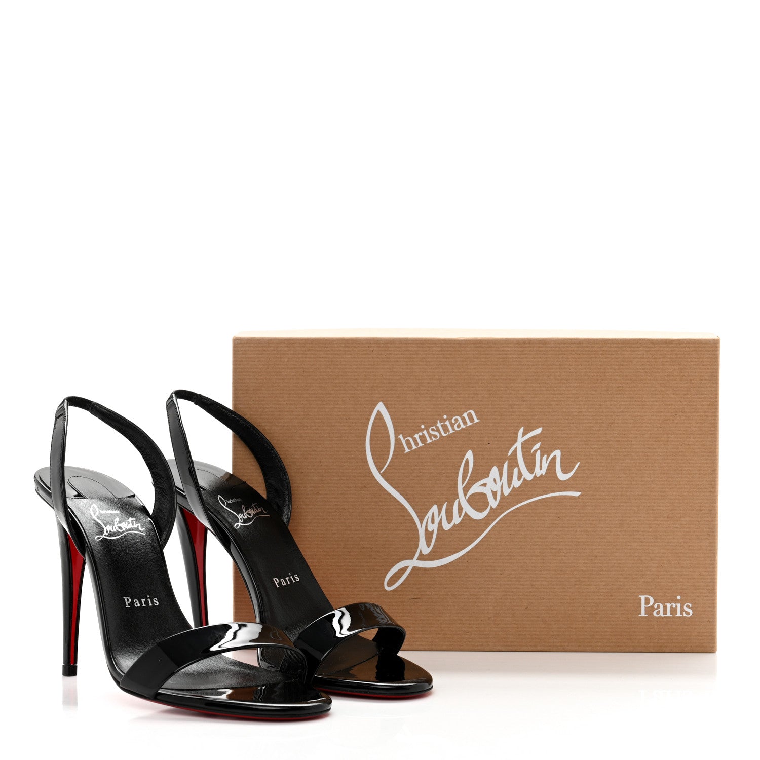 Christian Louboutin Patent Marylin Stiletto Halter Sandals 38.5 Black 8 of 8