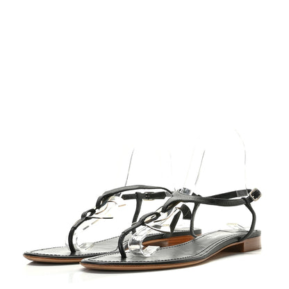 Chanel Lambskin CC Thong Sandals 41 Black 3 of 14