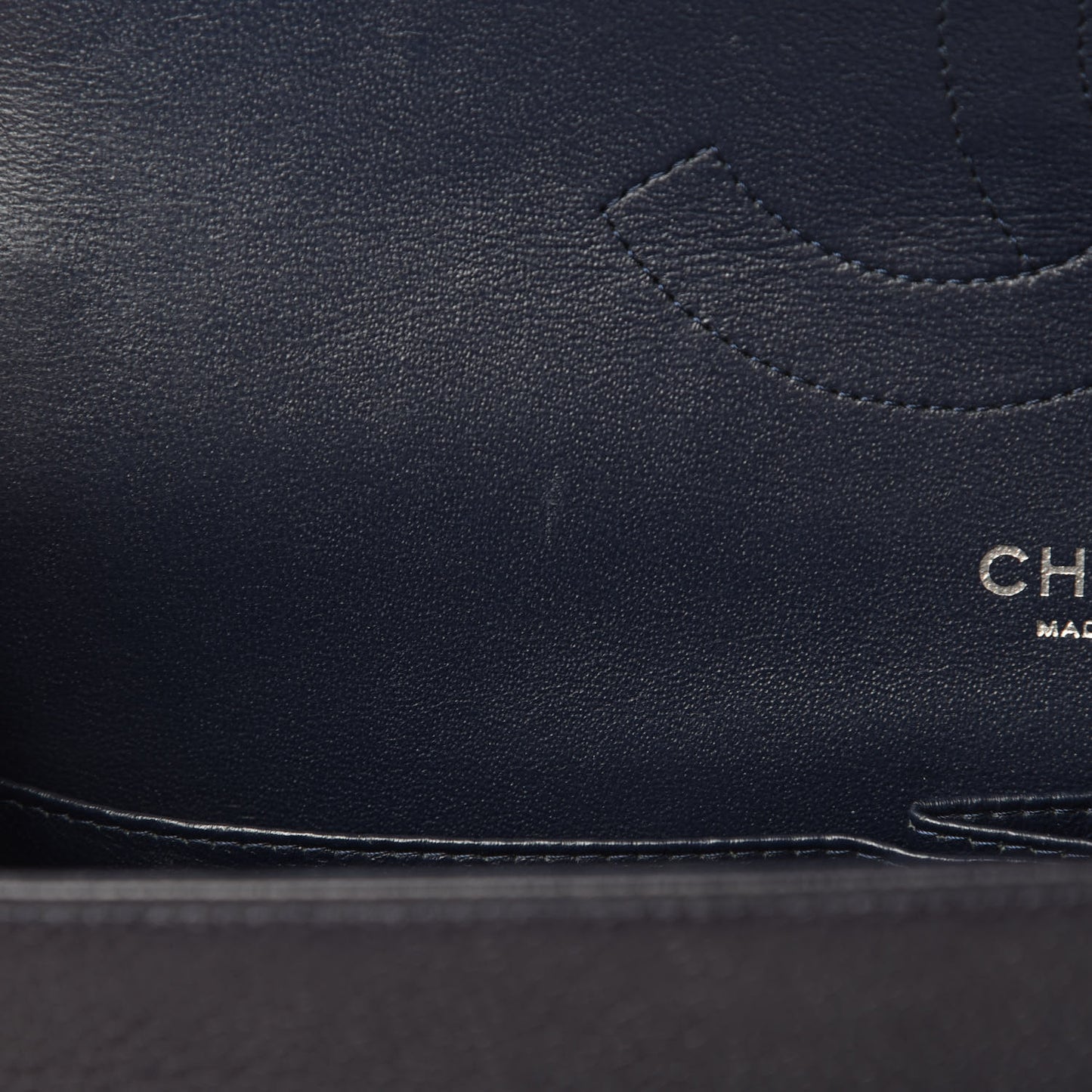 Caviar Quilted Jumbo Double Flap Navy Blue