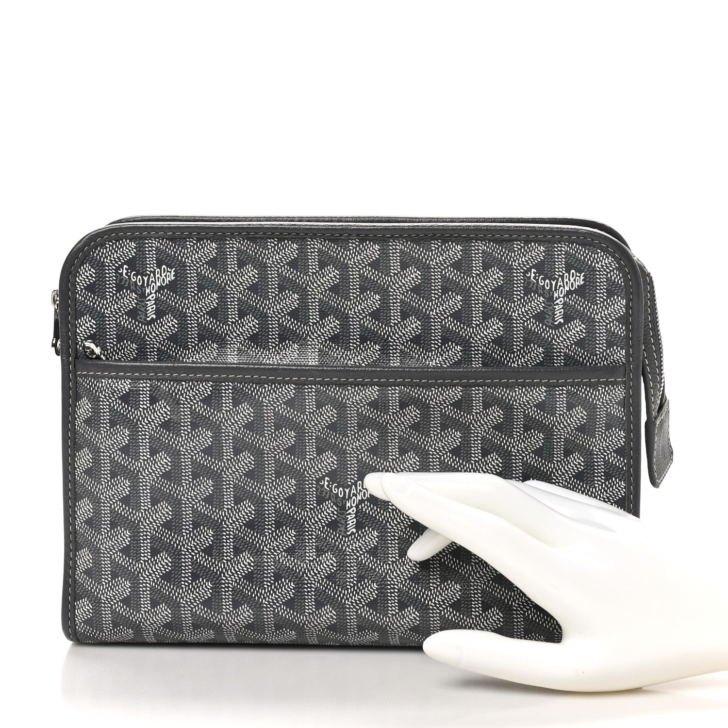 Goyard ケース ブラック/グレー Goyard Goyardine Jouvence MM Toiletry Pouch Grey 1744745