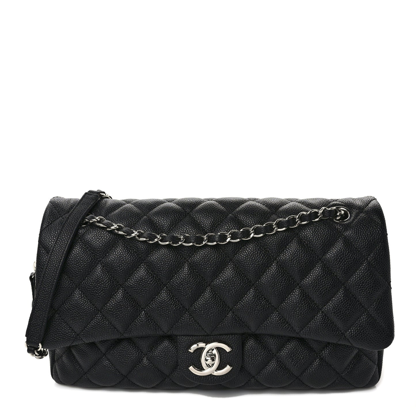 Caviar Quilted Jumbo Easy Flap Black