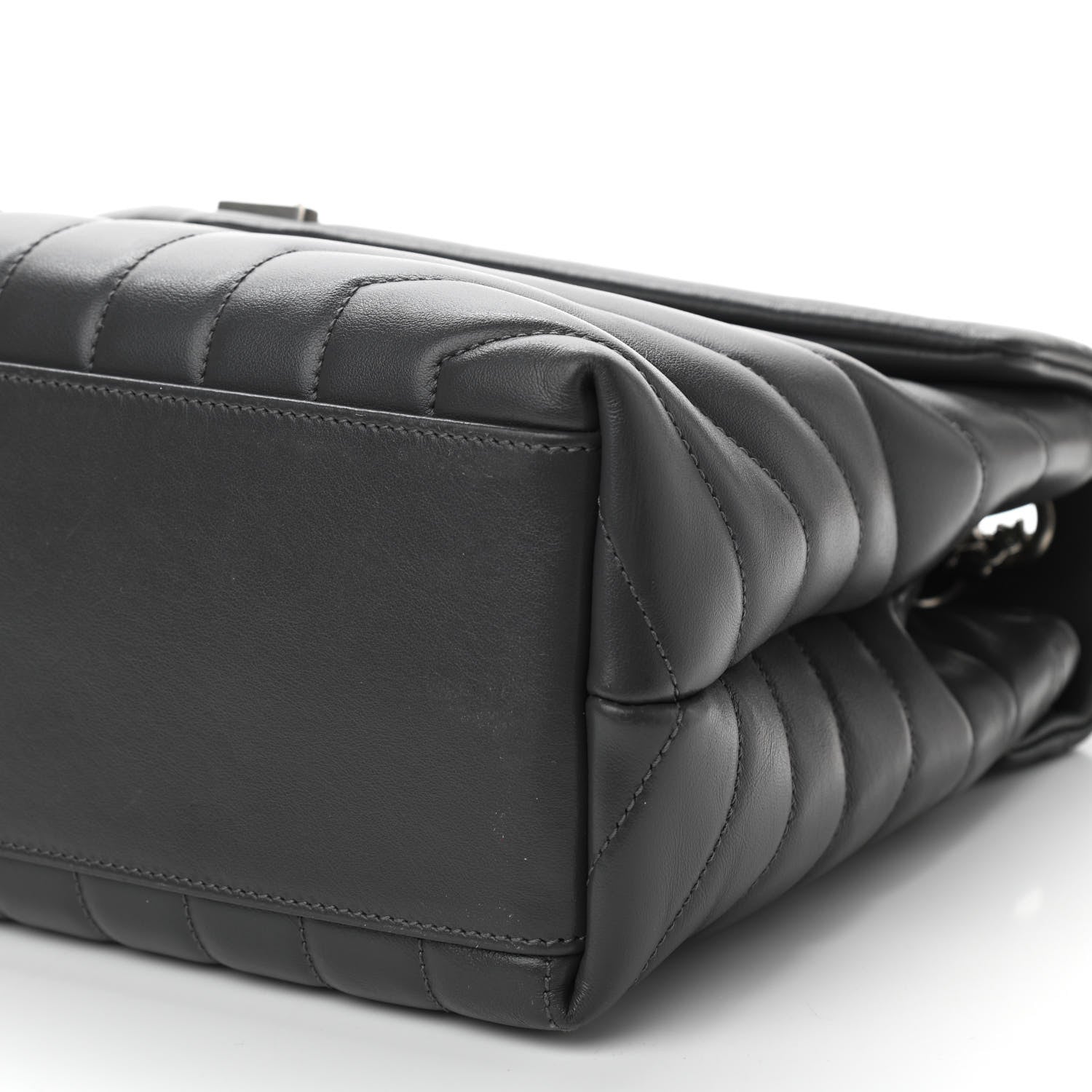Saint Laurent Calfskin Y Quilted Monogram Medium Loulou Chain Satchel Grey 9 of 9