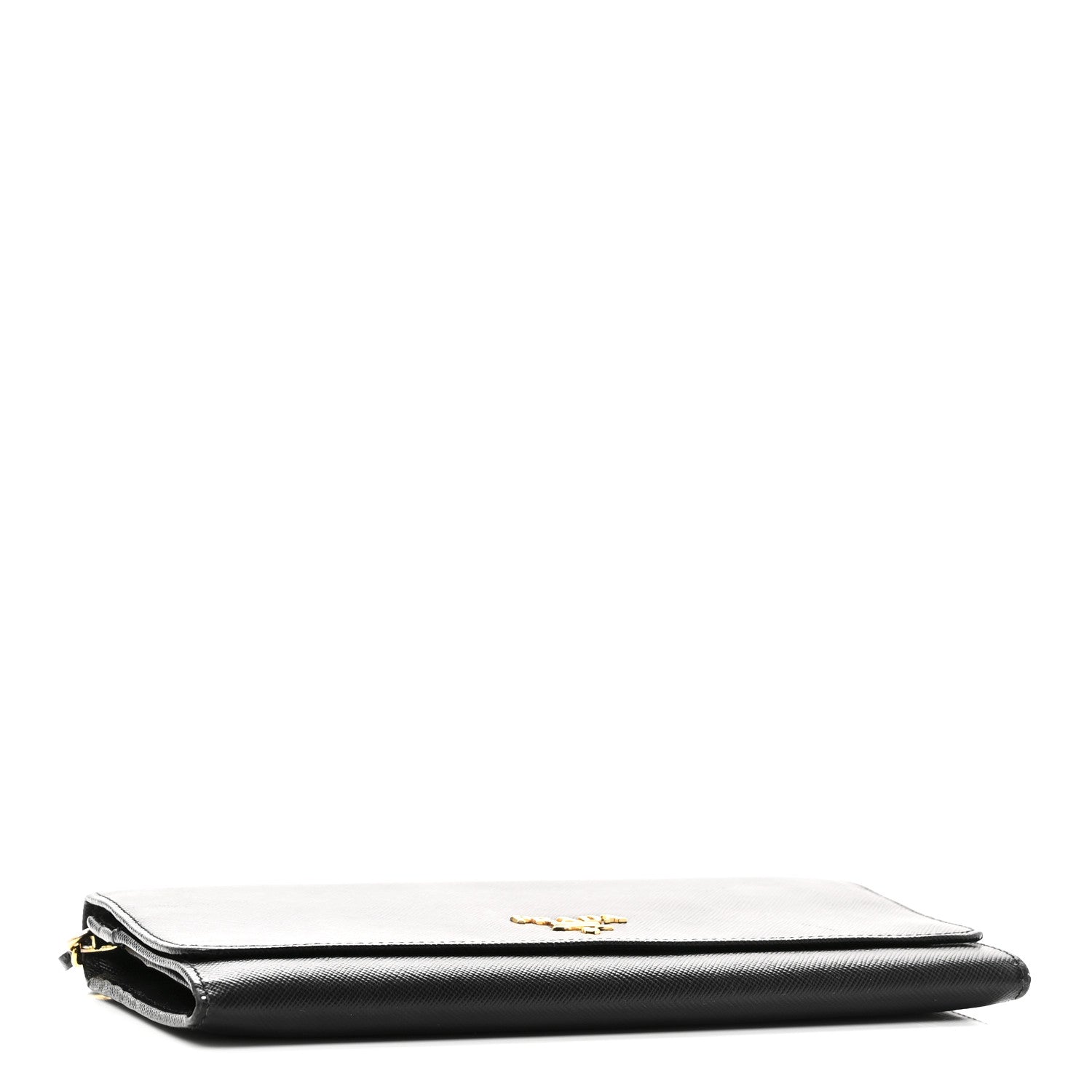 Prada Saffiano Metal Oro Chain Wallet Black 4 of 9